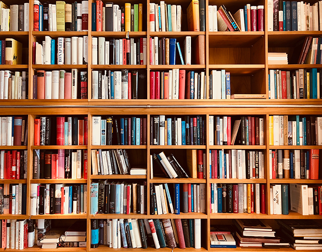 Products-LIBRIS books on shelves in a bookstore